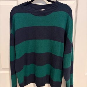 H&M Sweater in Green and Black Stripes